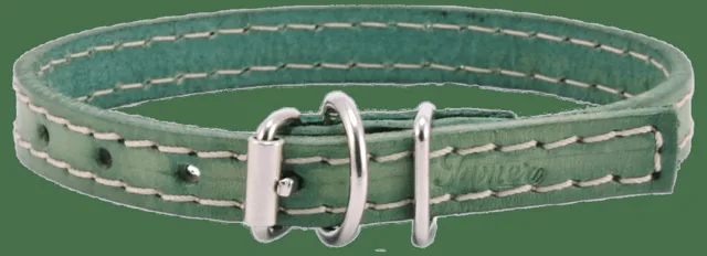 Kožený obojek Tamer 1cm/30cm zelený