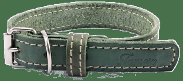 Kožený obojek Tamer 3cm/45cm zelený