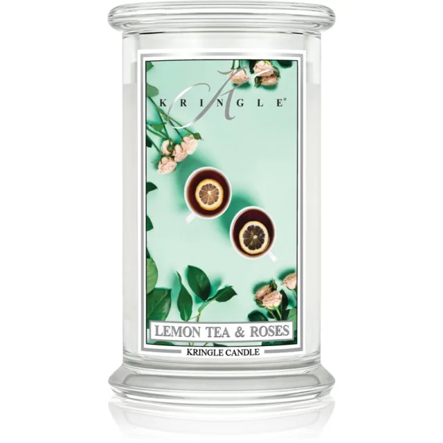 Kringle Candle Classic Lemon Tea & Roses vonná svíčka 623 g