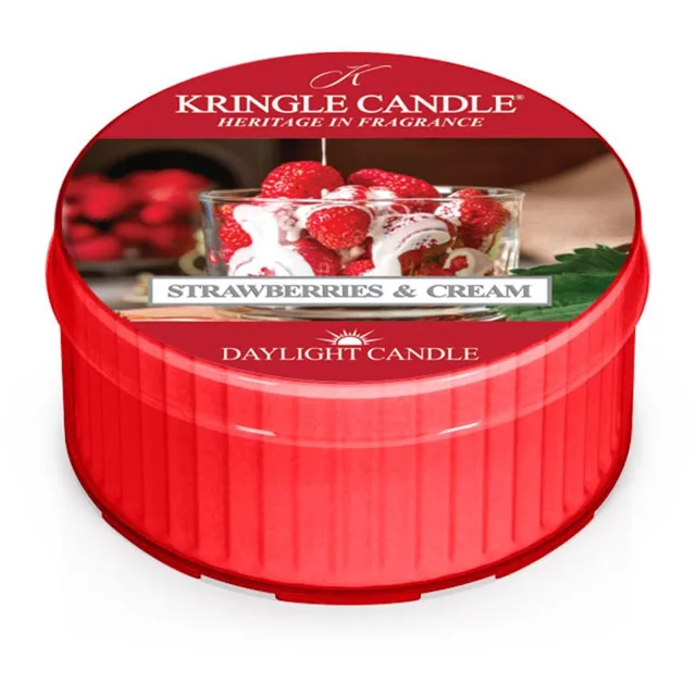 Kringle Candle Strawberries & Cream čajová svíčka 42 g