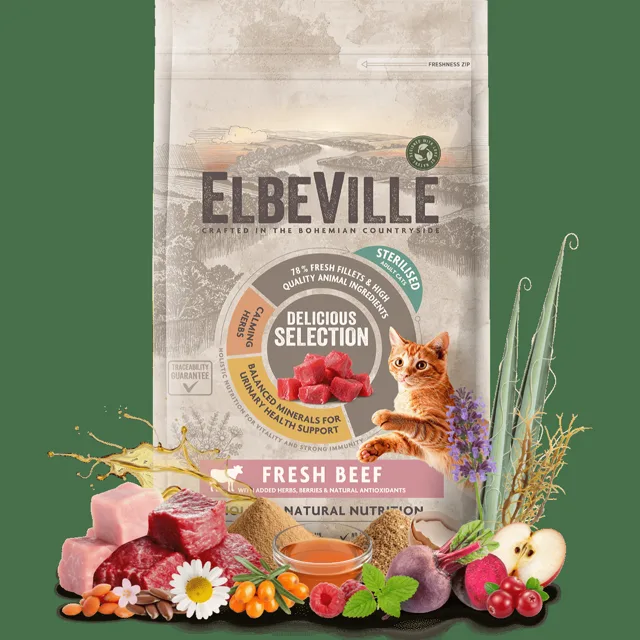Krmivo ELBEVILLE Cat Sterilised Fresh Beef 1,8 kg