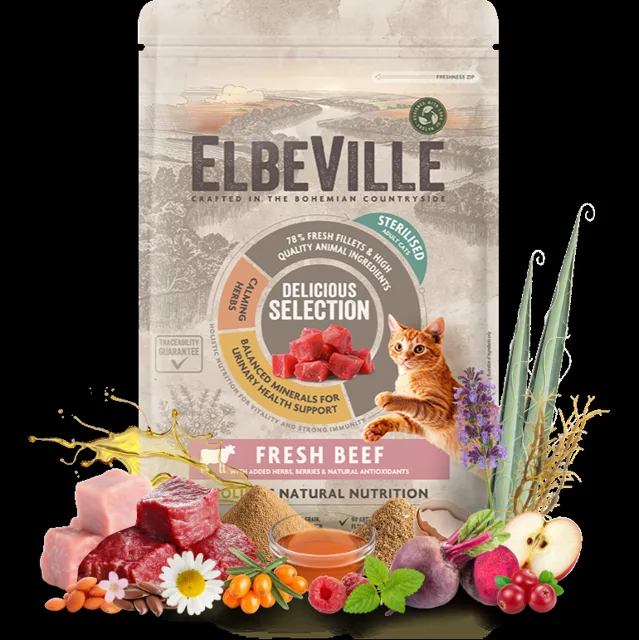 Krmivo ELBEVILLE Cat Sterilised Fresh Beef 340 g