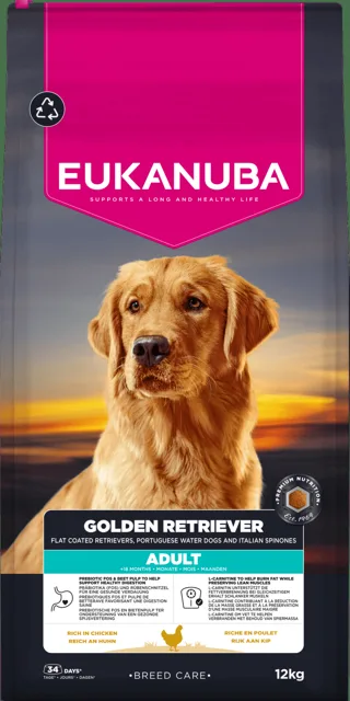 Krmivo Eukanuba Breed Care Adult Golden Retriever Chicken 12 kg