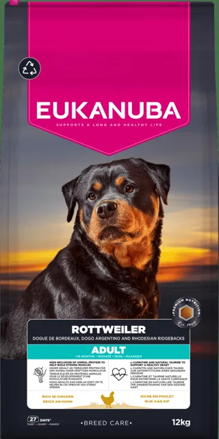 Krmivo Eukanuba Breed Care Adult Rottweiler Chicken 12 kg