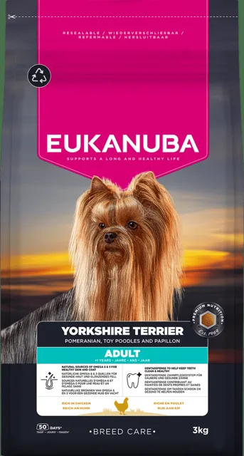 Krmivo Eukanuba Breed Care Adult Yorkshire Terrier Chicken 3 kg