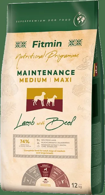 Krmivo Fitmin Adult Medium Maxi Maintenance Lamb with Beef 12kg