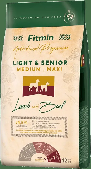 Krmivo Fitmin Medium Maxi Light & Senior Lamb with Beef 12 kg