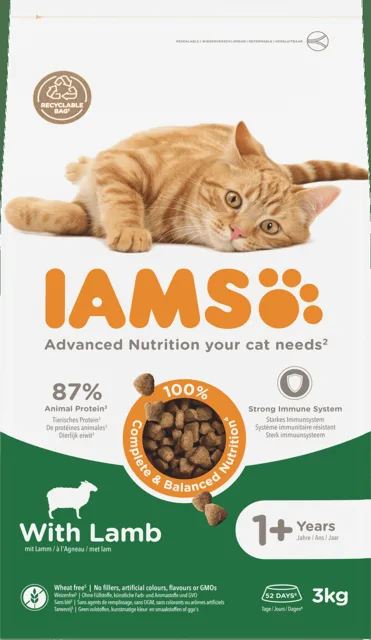 Krmivo IAMS Cat Adult Lamb 3 kg