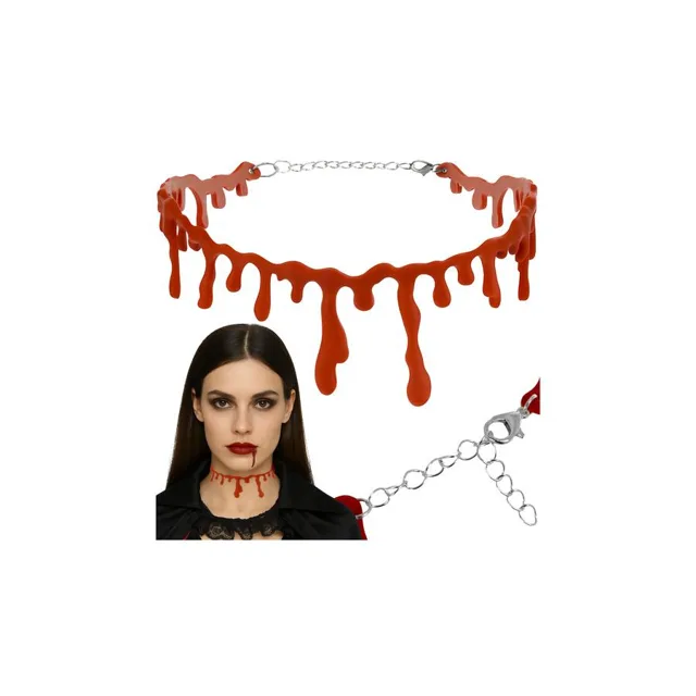 Krvavý halloweenský choker náhrdelník