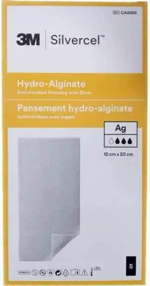 Krytí Silvercel Hydroalginate 10 x 20 cm 5 ks