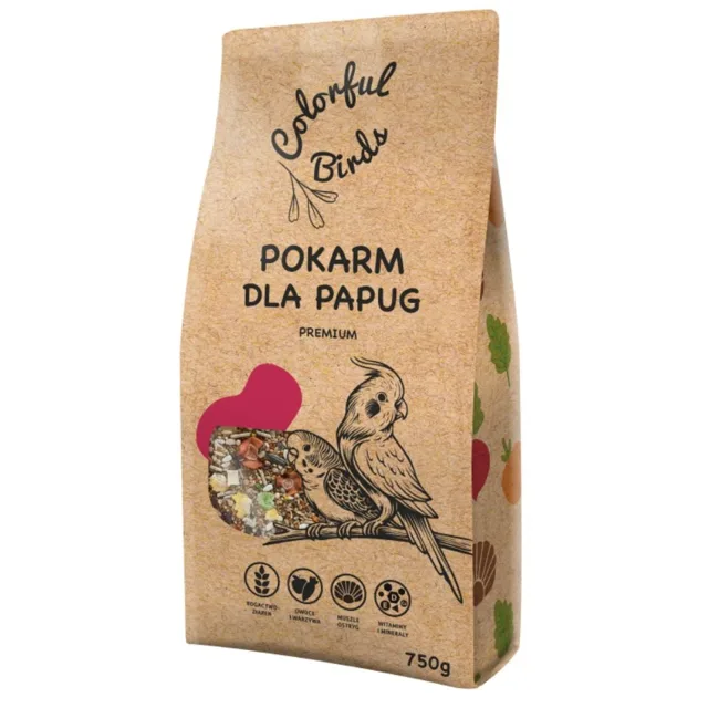 KUCHNIA SZEFA Colorful Birds Krmivo pro papoušky 750 g