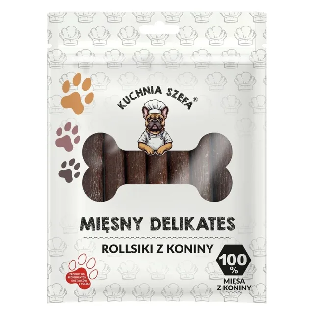 KUCHNIA SZEFA Delikates Rollsy pamlsek pro psy z koňského masa 50 ks
