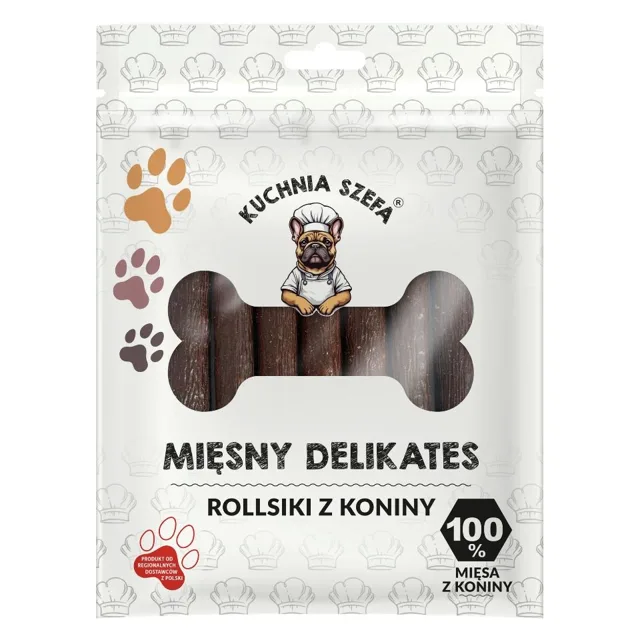 KUCHNIA SZEFA Delikates Rollsy pamlsek pro psy z koňského masa 7 ks