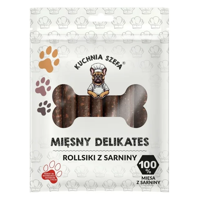 KUCHNIA SZEFA Delikates Rollsy pamlsek pro psy ze srnčího masa 7 ks