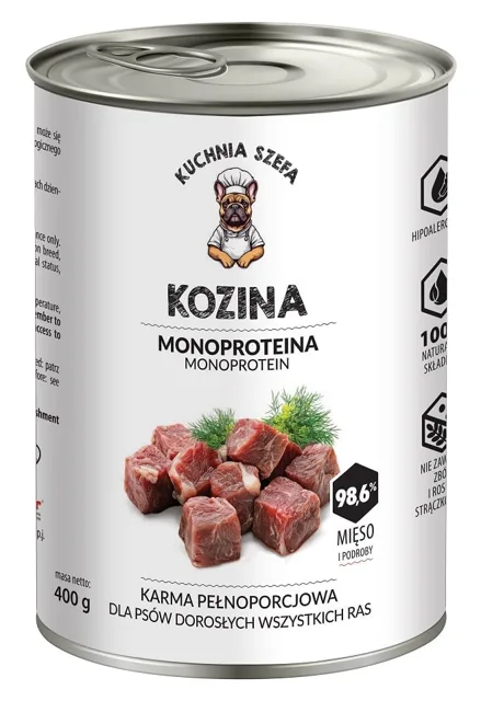 KUCHNIA SZEFA Kozina Monoproteinová krmivo pro psy všech plemen 400 g