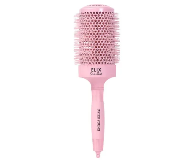 Kulatý foukací kartáč s nylonovými štětinami Sister Young Elix Cera Heat - 65 mm - růžový + dárek zdarma