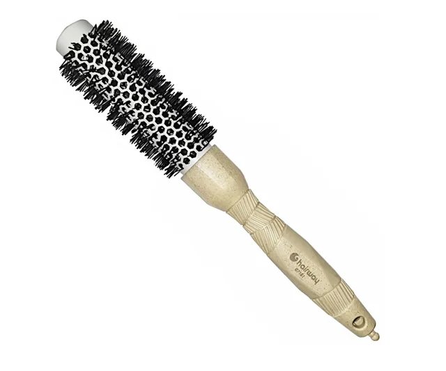 Kulatý kartáč z organického materiálu s nylonovými štětinami Hairway Organica - krémový, 25 mm (07161) + dárek zdarma