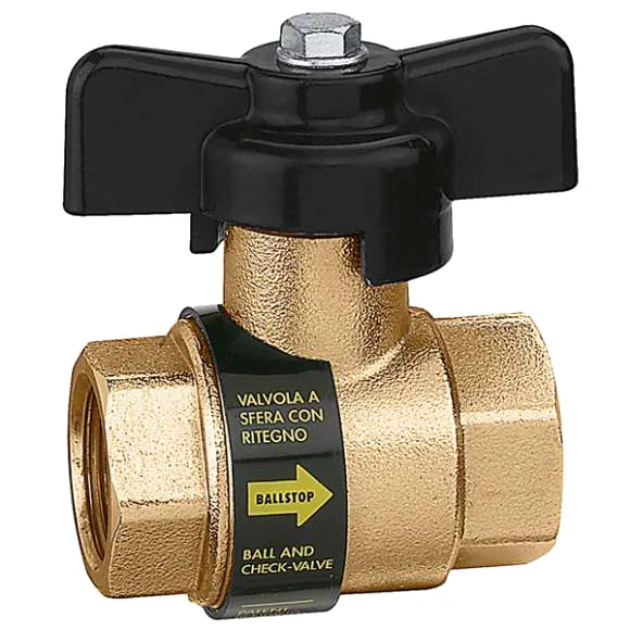 Kulový ventil se zpětnou klapkou 1/2"