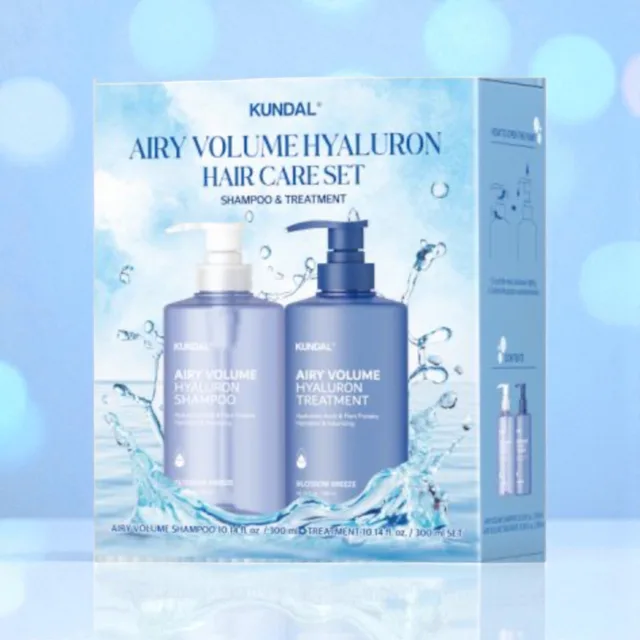 KUNDAL - Airy Volume Hyaluron Shampoo + Hyaluron Treatment - Hydratační objemový šampon a kondicionér s vůní BLOSSOM BREEZE- 2x 300 ml