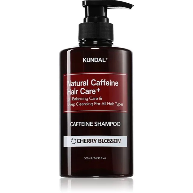 KUNDAL Caffeine Shampoo Cherry Blossom hloubkově čisticí přírodní šampon proti vypadávání vlasů 500 ml