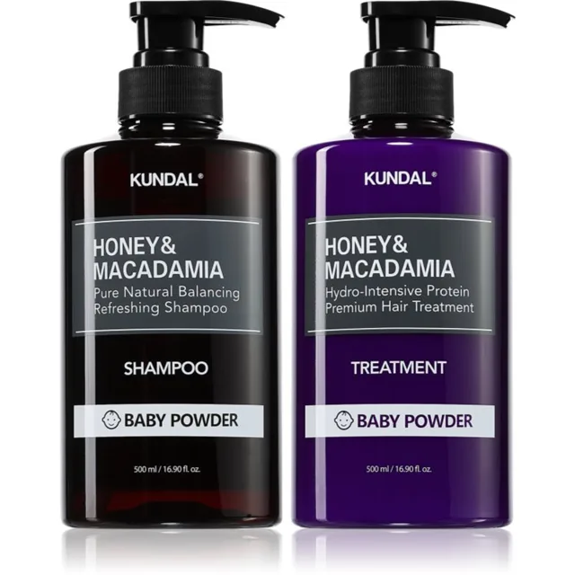 KUNDAL Honey & Macadamia Baby Powder sada pro suché a poškozené vlasy