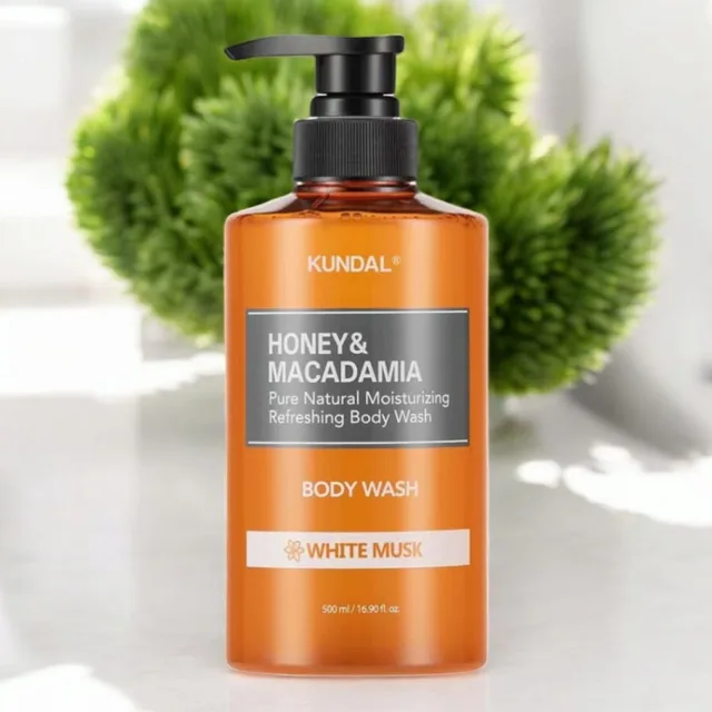 Kundal Honey&Macadamia Body Wash - Jemný sprchový gel s medem s vůní WHITE MUSK - 500 ml