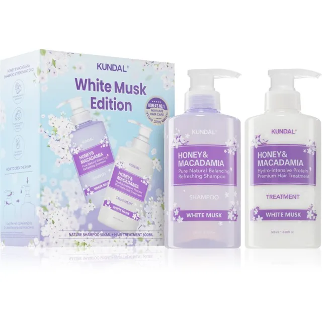 KUNDAL Honey & Macadamia White Musk dárková sada na vlasy