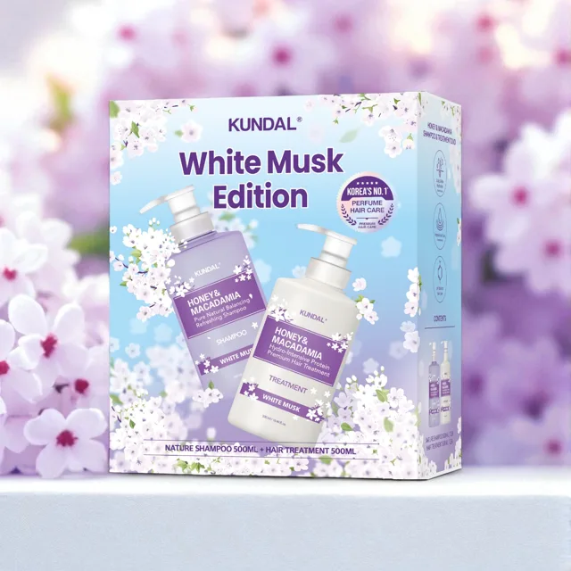 KUNDAL - Honey & Macadamia WHITE MUSK ( Shampoo + Treatment) - Honey & Macadamia WHITE MUSK (Šampon + Kondicionér) sada - 500 ml
