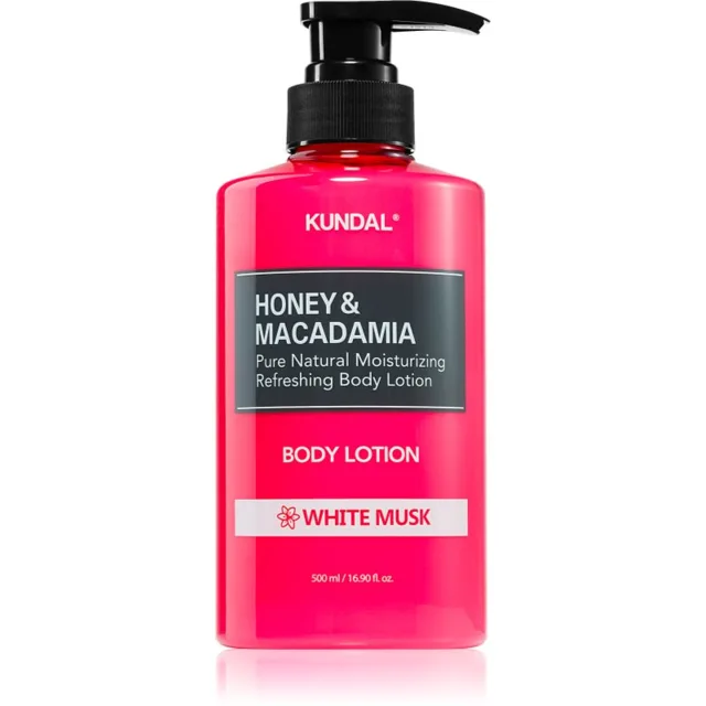 KUNDAL Honey & Macadamia White Musk vyživující tělové mléko s hydratačním účinkem 500 ml