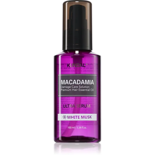 KUNDAL Macadamia Ultra Serum White Musk regenerační olejové sérum pro poškozené vlasy 100 ml