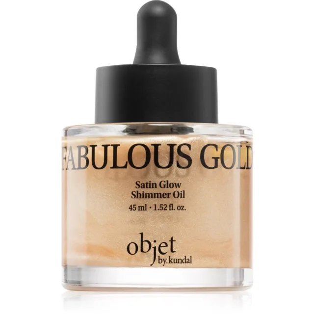 KUNDAL Objet Satin Glow Shimmer Oil třpytivý olej s hydratačním účinkem odstín Fabulous Gold 45 ml