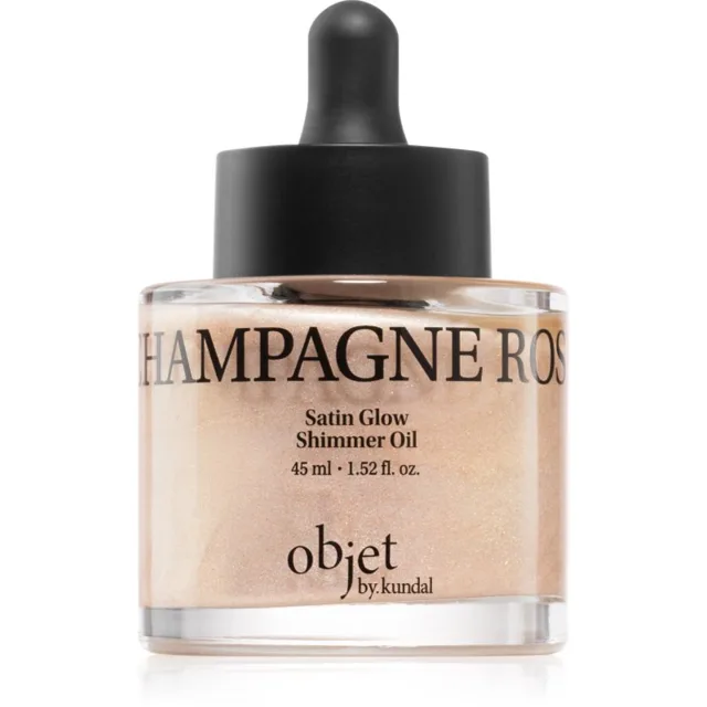KUNDAL Objet Satin Glow Shimmer Oil třpytivý olej s hydratačním účinkem odstín Sparkling Wine Rose 45 ml