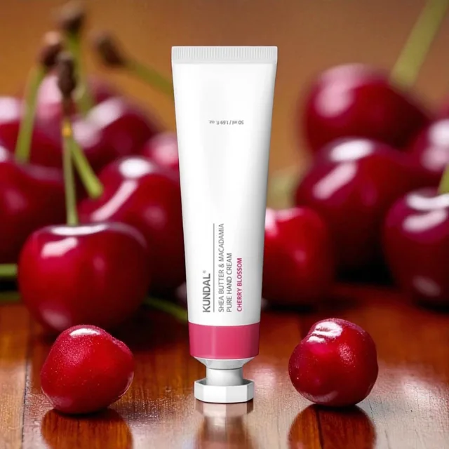 Kundal Shea Butter & Macadamia Pure Hand Cream - Hydratační a vyživující krém na ruce CHERRY BLOSSOM - 50 ml