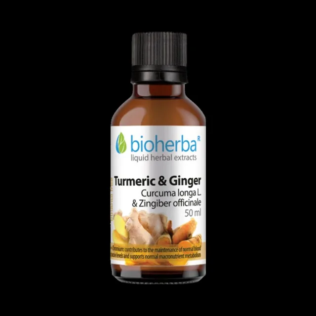Kurkuma & zázvor kapky – tinktura – 50 ml – Bioherba
