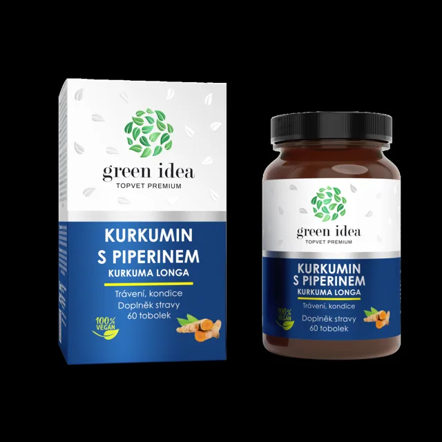 Kurkumin s piperinem - bylinný extrakt - 60 kapslí - Green idea