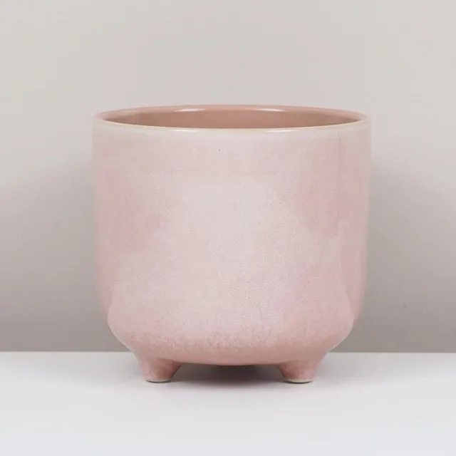 Květináč na nožičkách světle růžový 10 cm