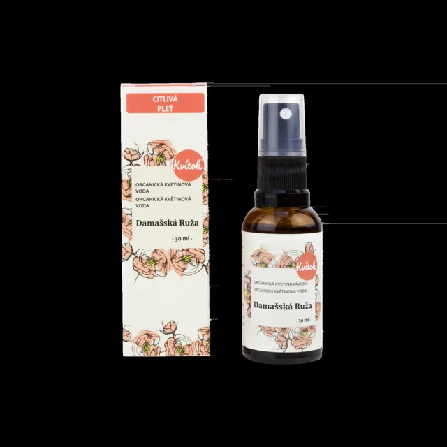 Kvitok Květová voda damašská růže BIO 30 ml