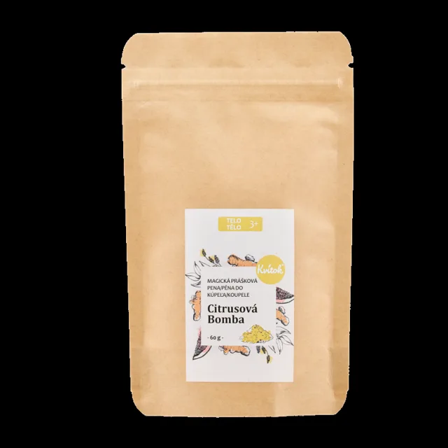 Kvitok Magická pěna do koupele Citrusová bomba 60 g - krásně pění
