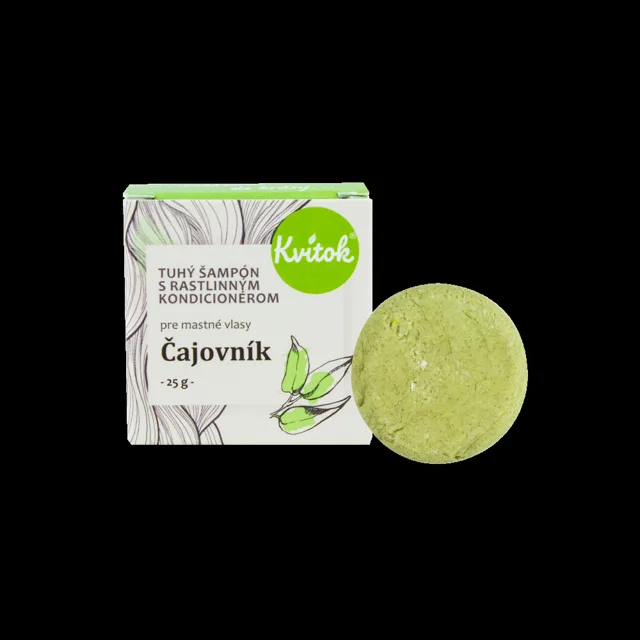 Kvitok Tuhý šampon s kondicionérem pro mastné vlasy Čajovník 25 g
