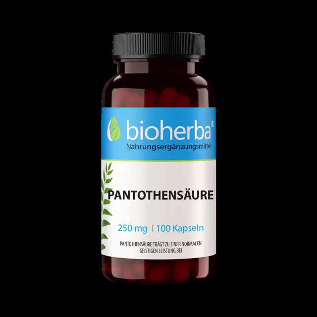 Kyselina pantothenová 250 mg – 100 kapslí – Bioherba