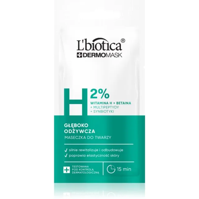 L’biotica DermoMask H 2% hloubkově vyživující maska na obličej 8 ml