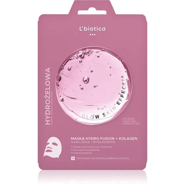 L’biotica PGA Hydro Fusion + Collagen intenzivní hydrogelová maska s vyhlazujícím efektem 1 ks