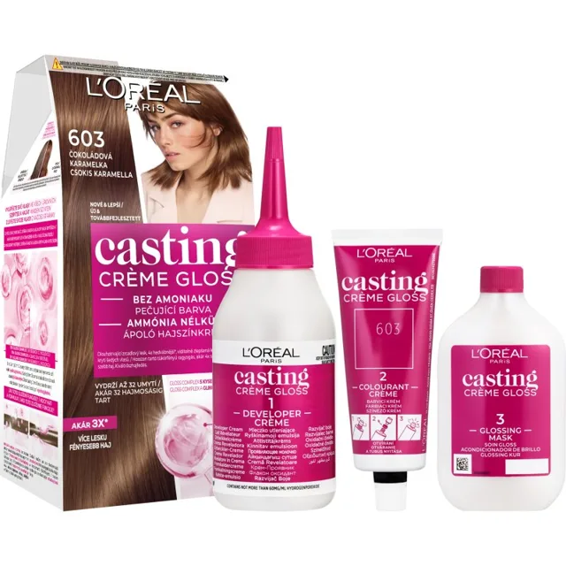 L’Oréal Paris Casting Creme Gloss barva na vlasy odstín 603 Chocolate Caramel 1 ks