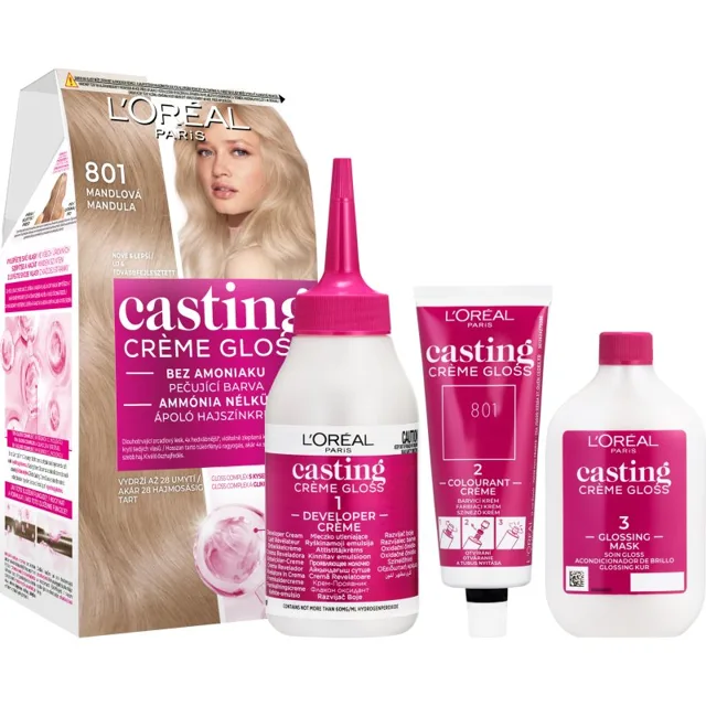 L’Oréal Paris Casting Creme Gloss barva na vlasy odstín 801 Almond 1 ks