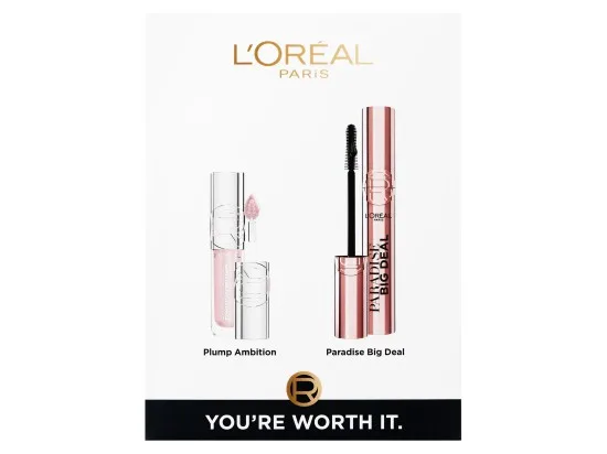 L'Oréal Paris Dárková sada Make-up box XM25, 1x černá řasenka, 1x olejový lesk na rty
