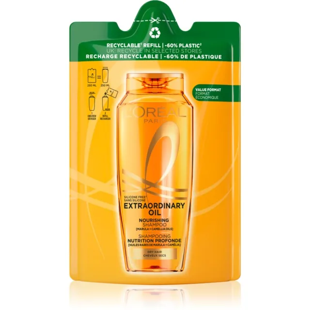 L’Oréal Paris Elseve Extraordinary Oil vyživující šampon pro suché vlasy Refill 250 ml