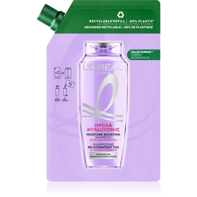 L’Oréal Paris Elseve Hyaluron Plump hydratační šampon s kyselinou hyaluronovou Refill 500 ml