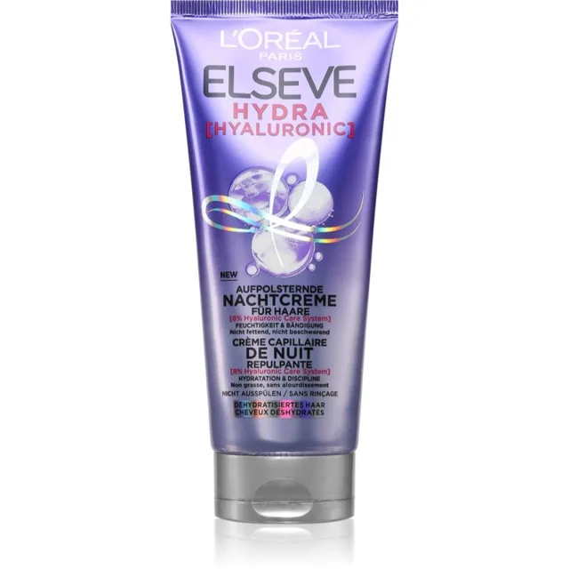 L’Oréal Paris Elseve Hyaluron Plump noční hydratační krém na vlasy 200 ml