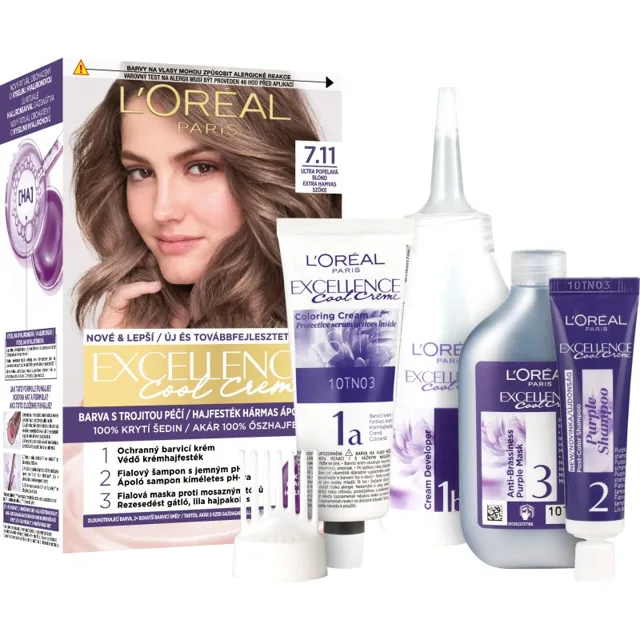 L’Oréal Paris Excellence Cool Creme barva na vlasy odstín 7.11 Ultra Ash Blond 1 ks