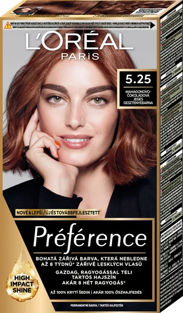 L'Oréal Paris - Préférence - 5.25 Mahagonovo-čokoládová, (poškodená krabička)